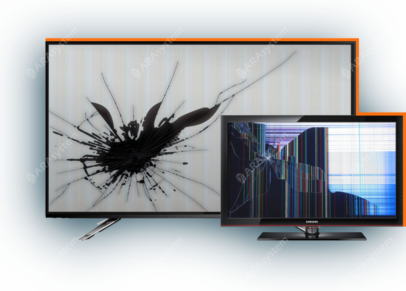 фото разбившего телевизора экрана