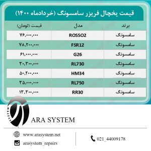 قیمت روز یخچال فریزر سامسونگ
