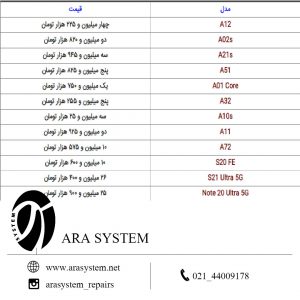 قیمت گوشی سامسونگ